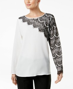 Cable Gauge Asymmetrical Lace-Trim Top Ivory XL 785302218956 | eBay