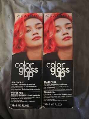 2 Clairol Color Gloss Up Semi Permanent Toning Color Hair Dye, Blazing Red,