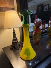Blenko Extra Life Decanter 2616 Citrine with Clover Stopper 1st Quality