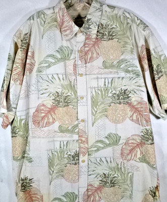 Cooke Street-Mens Hawaiian Shirt-Large-Loose Fit-Button Down-Short Sleeve-Casual