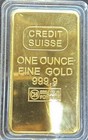 Credit Suisse Gold Bar 1 oz .9999 Fine Gold, 3 oz Total Precious Metal Content — photo 1