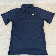 Boys Nike Dri-Fit navy short sleeve polo shirt-XS