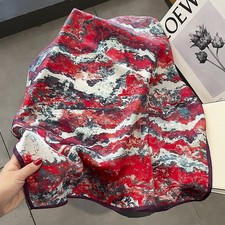 100 Mulberry Silk 27'' Square Scarf Women Neckerchief Wrap Kerchief Red Bandana