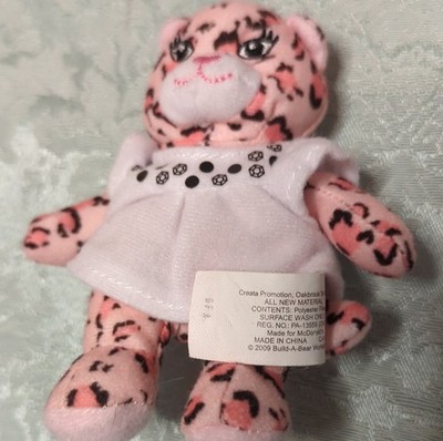 Build-A-Bear Workshop Mini Pink Leopard Stuffed Animal Surface Washable 2009