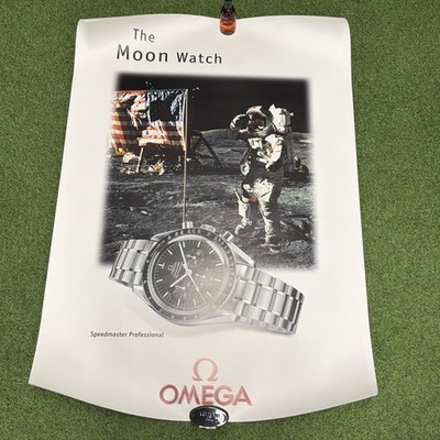 Vintage Omega Speedmaster  Moon Watch  Large Advertising Poster NASA Rare