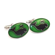 Brooks Brothers  Sterling Silver Green Enamel...