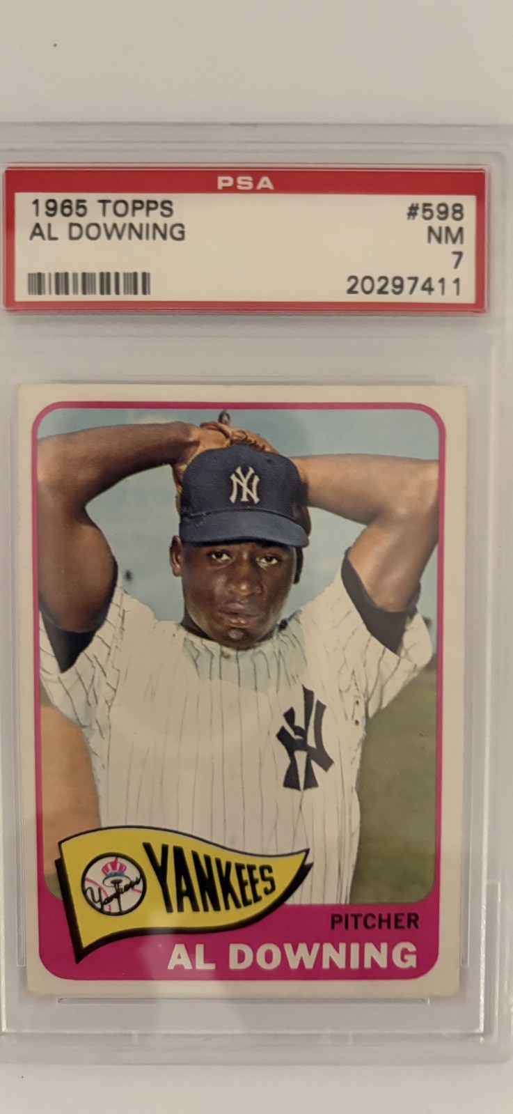 1965 Topps - High # Al Downing #598, PSA 7