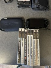 Sony PSP Black With Games Charger Sleeve PlayStation Portable Working