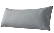 Body Pillow Cover Cotton Fabric Long Pillow Case 21" x 54" Grey Machine Washable