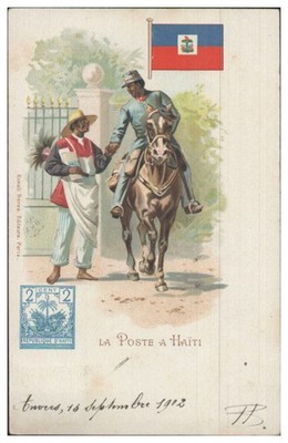 S395/ La Poste au Haiti Postbote Briefträger  Litho AK 1902