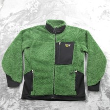 Mountain Hardwear Monkey Fleece Jacket Womens Large Green Full Zip High Pile