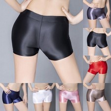 Breathable Womens Shorts Leggings Panties Satin Shiny Trunks Underwear
