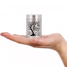 RIPFEVURN Small Urns for Human Ashes 2.75 Inch Mini Tree of Life Silver