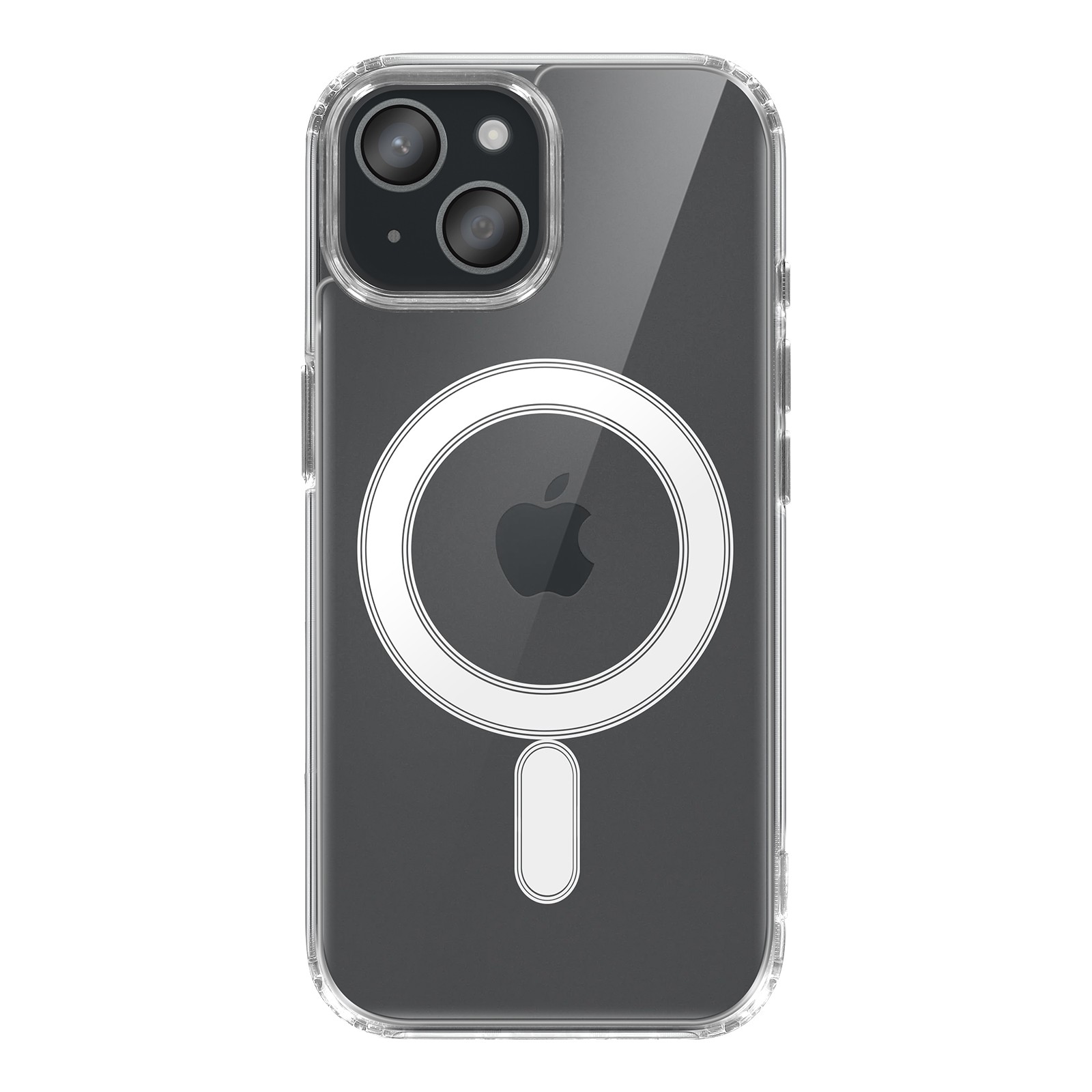 Coque rigide transparente pour iPhone 15 Plus MagStick anti-jaunissement