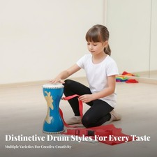 Waist Drum Hourglass Shape Miniature Folk Drum Includes Sticks and Strap