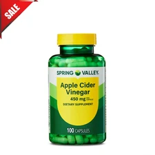 Spring Valley Apple Cider Vinegar 450mg Capsules 100-Count Dietary Supplement
