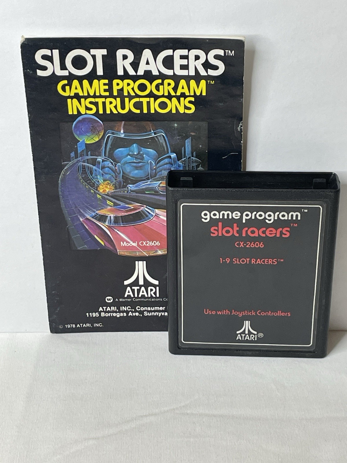 Slot Racers (Atari 2600, 1978) Cartridge & Manual Cleaned Tested