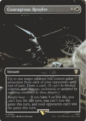 MTG Courageous Resolve (Borderless) Foil NM Commander Lord of the Rings LOTR