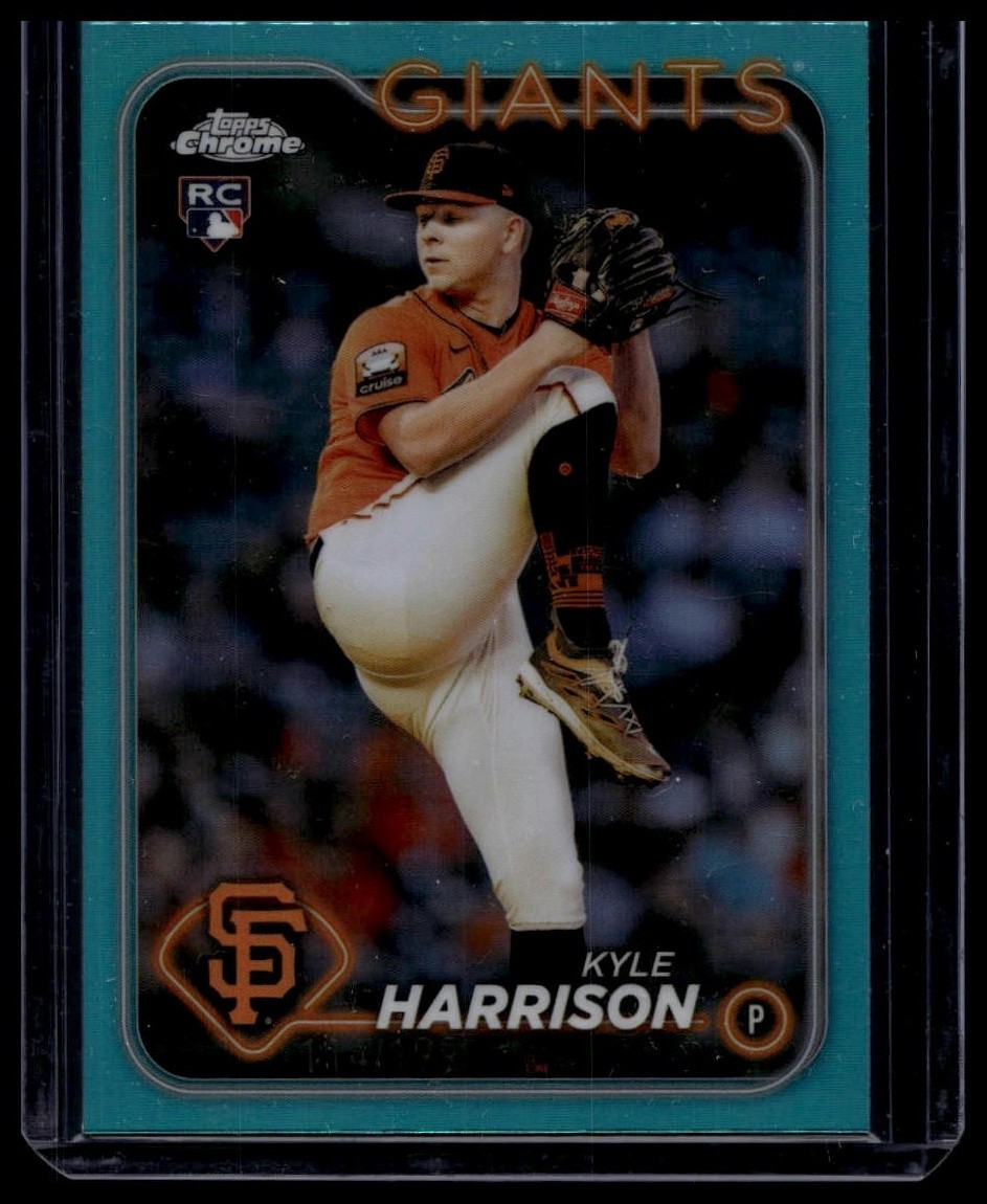 Kyle Harrison 2024 Topps Chrome #191 Aqua Refractor Rookie /199 SF Giants