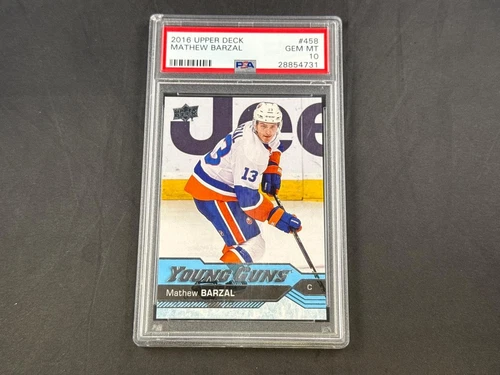 2016-17 UD SERIES 2 MATHEW BARZAL #458 ROOKIE YOUNG GUNS ISLANDERS PSA 10 GEM MT