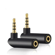 3.5mm Angle Male to Female Audio Adapter, 90 Degree Right Angle Gold-Plated T...