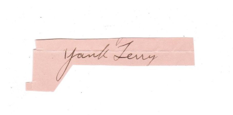 Signed Yank Terry Cut - Red Sox 1940-45 - Dec. 1979 - Rare