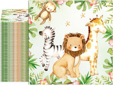 40Pcs Jungle Safari Animal Napkins Woodland Baby Shower Napkins Disposable Anima