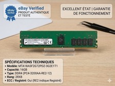 16GB Micron DDR4 3200MHz RDIMM RAM - PC4-3200AA-RE2-12 - ECC Registered
