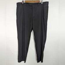 Men's CALVIN KLEIN Pants 40x30 Black Wool Flat Front Dress Slim Fit Wool