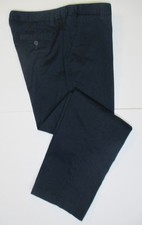 LANDS END Navy School Uniform Plain Front Chino Pants Girls 12 Plus INSEAM 26"