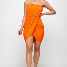 Tube Top Criss Cross High Split Mini Dress