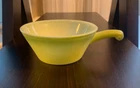 Vintage Anchor Hocking Fire King Avocado Green ~ Handled Soup Bowls ~Milk Glass