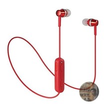 Audio-Technica ATH-CKR300BT RD Wireless Bluetooth Earphones Red with Mic