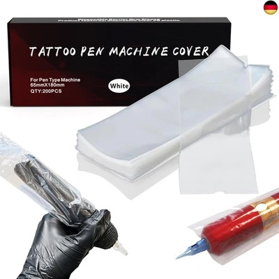 Tattoo Stift Taschen Einweg Pen Cover - LEAYOKA 200pcs Weiß Tattoo Pen Cover