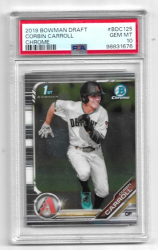 2019 BOWMAN CHROME DRAFT CORBIN CARROLL PSA 10 ROOKIE RC 1ST #BDC125