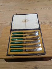 Sailor Savouries Silver Plated Butter Knife Set of Six In Original Box