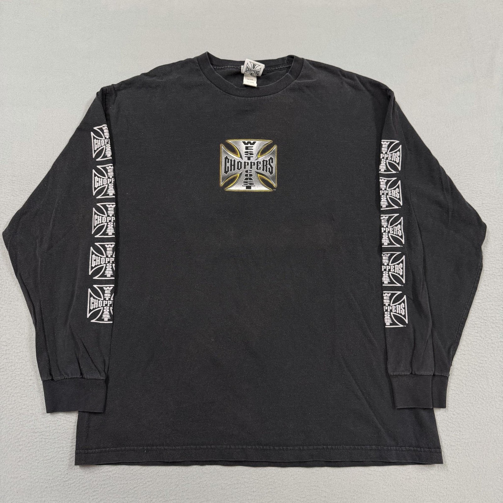 Vitnage West Coast Choppers Shirt Mens XL Black Long Sleeve biker y2k