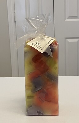 Jolly Rancher Heavenly Lights Candle 6  Handmade Solid Block Scented Wax Candle