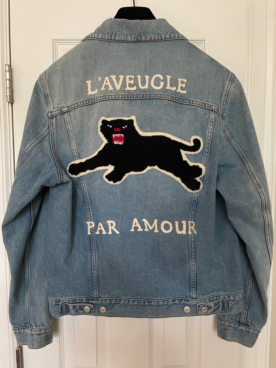 Gucci SS17 Men's Oversized Denim Jacket L'Aveugle Par Amour Gucci SS17 Men's Oversized Denim Jacket L'Aveugle Par Amour