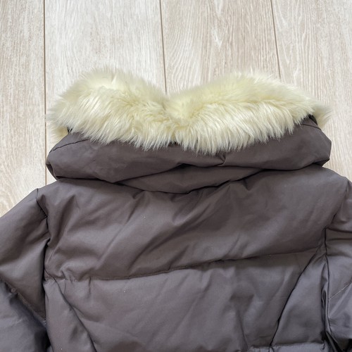 mezzo piano Faux Fur Trim Down Feather Coat Brown Size 140 9T Embroidery Girls - Picture 10 of 18