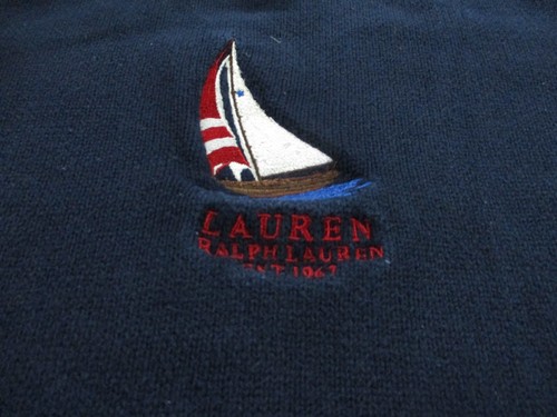 Ralph Lauren Sweater Adult 1X Striped Sailboat Sailor Fisherman Pullover Women - Picture 7 of 9