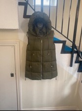 Dunnes Stores Khaki Women Padded Puffer Hoodie Body Warm Gilet Size 12 See Photo