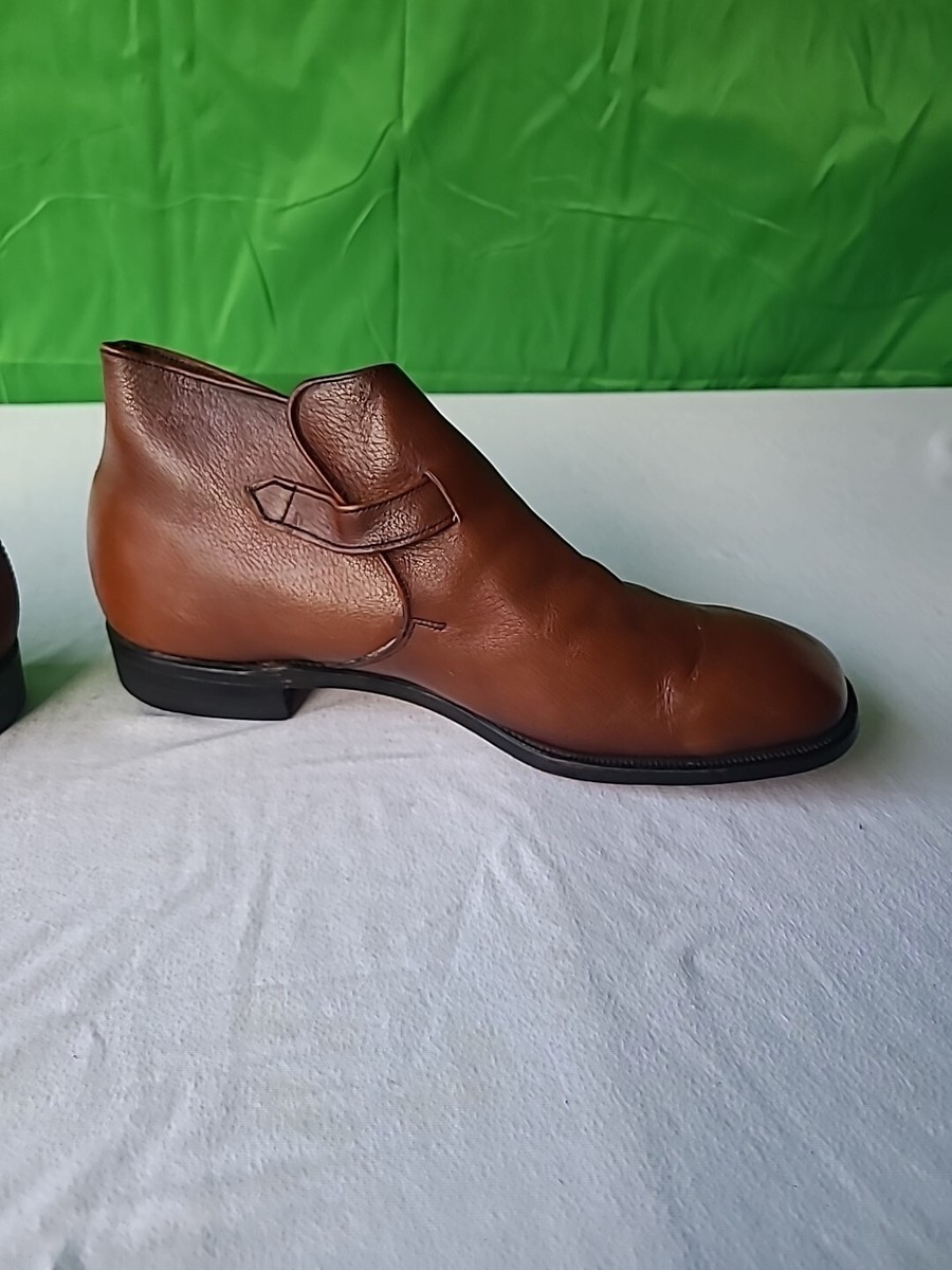 Rare Vtg Mason Leather Brown Buckle Strap Chukka Boots Shoes  display picture 1