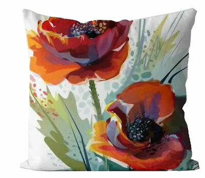 Kissenbezug mehrfarbig Aquarelloptik blühend Blumenmuster