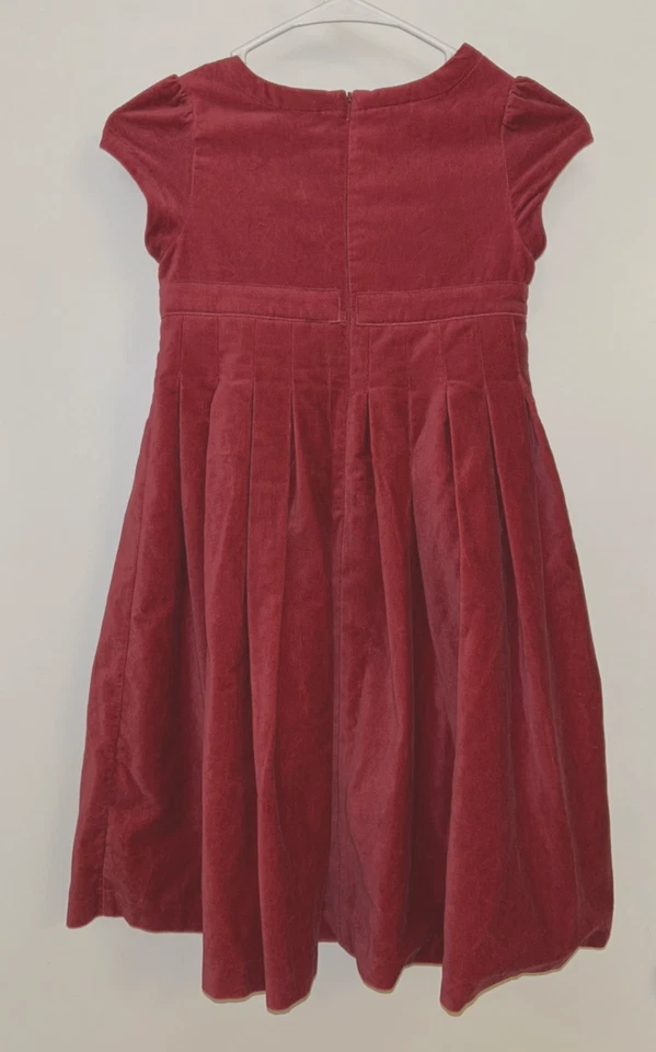 Gymboree Red Velvet Velour Dress Cotton Girls Sz 8 Fully-Lined School Casual - Image 2 of 4