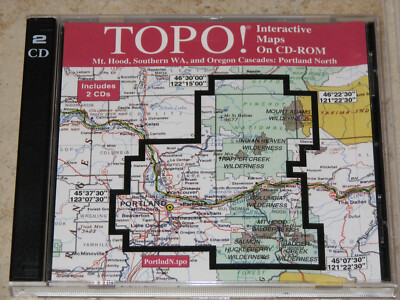TOPO! Interactive Topographical Maps for Portland, Mt. Hood, Cascades (CD, 2000)