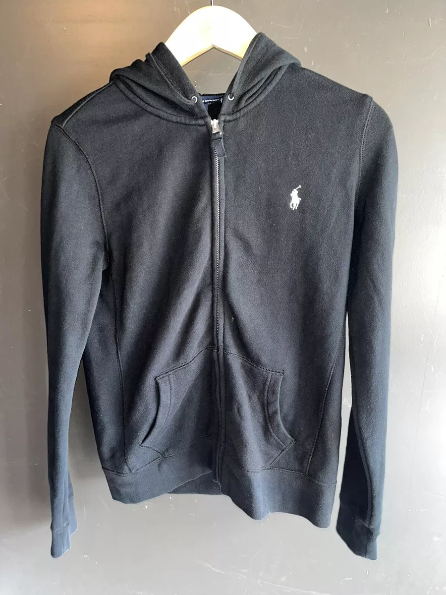 Polo Ralph Lauren BLACK Hoodie Full Zip Women s Medium
