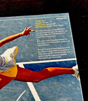 MARIA SHARAPOVA RARE Poster Sports Illustrated for Kids SI