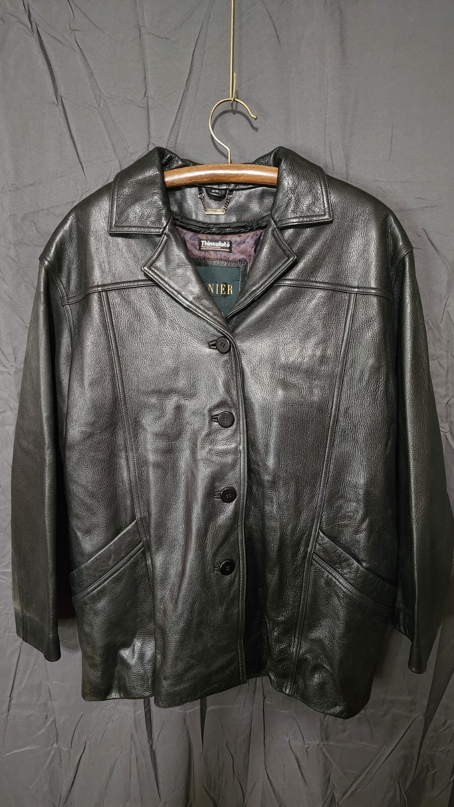 Men's Danier Canada Black Leather Jacket US 68 Gem