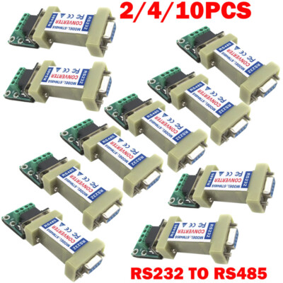 2/4/10 Pack 4 Pin RS232 to RS485 Communication Data Converter Adapters US